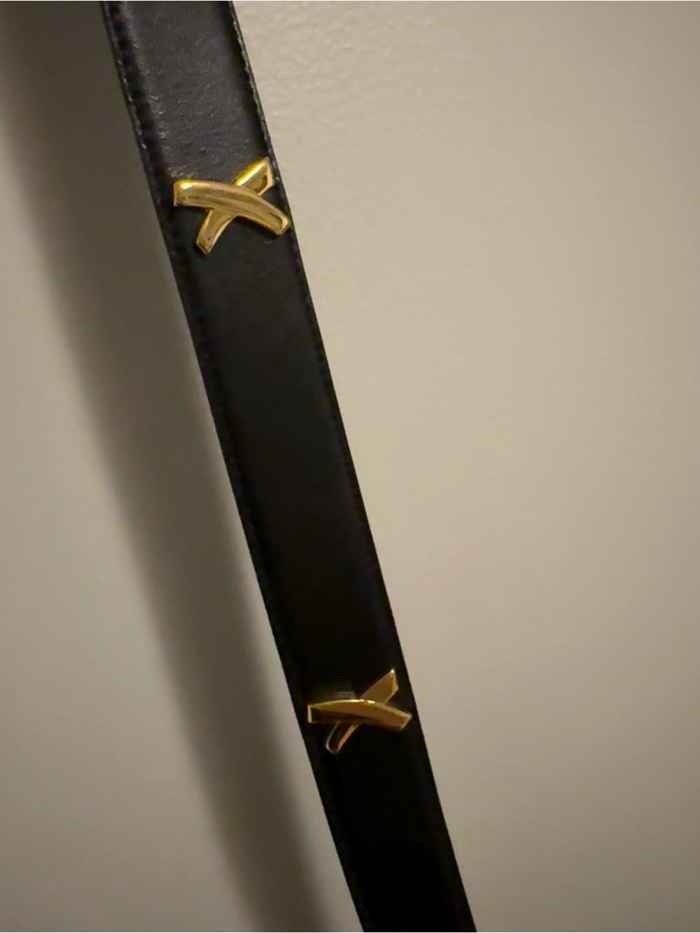 Paloma Picasso Leather Belt with Gold X Accents - Picture 4 of 6
